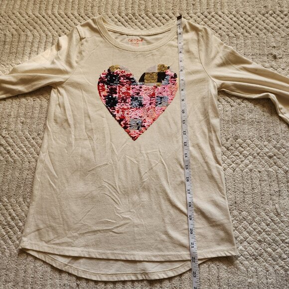 Cat & Jack Girls’ Sequin Heart Long Sleeve Top – Size L (10/12) - Picture 13 of 15